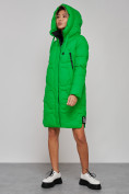 Оптом Пальто утепленное молодежное зимнее женское зеленого цвета 589899Z в Екатеринбурге, фото 8