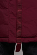 Оптом Пальто утепленное молодежное зимнее женское бордового цвета 59018Bo, фото 16