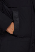 Оптом Пальто утепленное молодежное зимнее женское черного цвета 59018Ch в Санкт-Петербурге, фото 12