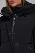 Оптом Пальто утепленное молодежное зимнее женское черного цвета 59018Ch в Уфе, фото 13