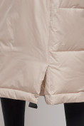 Оптом Пальто утепленное молодежное зимнее женское бежевого цвета 59120B в Сочи, фото 11