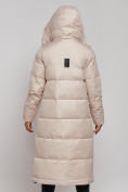Оптом Пальто утепленное молодежное зимнее женское бежевого цвета 59120B, фото 8