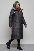 Оптом Пальто утепленное молодежное зимнее женское черного цвета 59120Ch, фото 2