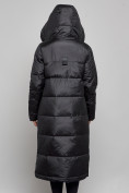Оптом Пальто утепленное молодежное зимнее женское черного цвета 59120Ch, фото 8