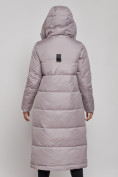 Оптом Пальто утепленное молодежное зимнее женское серого цвета 59120Sr в Омске, фото 8