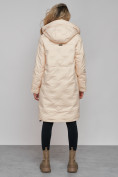 Оптом Пальто утепленное молодежное зимнее женское бежевого цвета 59121B, фото 4