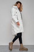 Оптом Пальто утепленное молодежное зимнее женское белого цвета 59121Bl, фото 16