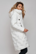 Оптом Пальто утепленное молодежное зимнее женское белого цвета 59121Bl, фото 22