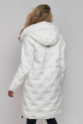 Оптом Пальто утепленное молодежное зимнее женское белого цвета 59121Bl, фото 23