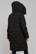Оптом Пальто утепленное молодежное зимнее женское черного цвета 59121Ch в Самаре, фото 24