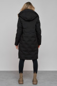 Оптом Пальто утепленное молодежное зимнее женское черного цвета 59121Ch в Сочи, фото 4