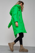 Оптом Пальто утепленное молодежное зимнее женское зеленого цвета 59121Z в Перми, фото 18