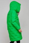 Оптом Пальто утепленное молодежное зимнее женское зеленого цвета 59121Z, фото 25