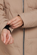 Оптом Пальто утепленное молодежное зимнее женское бежевого цвета 59122B, фото 15
