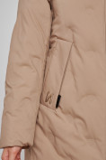 Оптом Пальто утепленное молодежное зимнее женское бежевого цвета 59122B в Санкт-Петербурге, фото 16