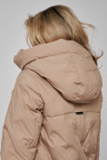 Оптом Пальто утепленное молодежное зимнее женское бежевого цвета 59122B в Перми, фото 19