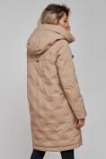 Оптом Пальто утепленное молодежное зимнее женское бежевого цвета 59122B в Челябинске, фото 7