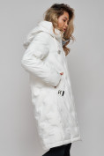 Оптом Пальто утепленное молодежное зимнее женское белого цвета 59122Bl, фото 23