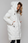 Оптом Пальто утепленное молодежное зимнее женское белого цвета 59122Bl в Екатеринбурге, фото 26