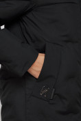 Оптом Пальто утепленное молодежное зимнее женское черного цвета 59122Ch в Волгоградке, фото 11