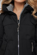 Оптом Пальто утепленное молодежное зимнее женское черного цвета 59122Ch, фото 13