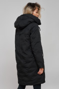 Оптом Пальто утепленное молодежное зимнее женское черного цвета 59122Ch, фото 23