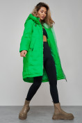 Оптом Пальто утепленное молодежное зимнее женское зеленого цвета 59122Z, фото 18