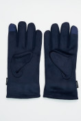 Оптом Классические перчатки зимние мужские темно-синего цвета 601TS, фото 3