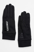 Оптом Спортивные перчатки демисезонные женские черного цвета 602Ch в Казани