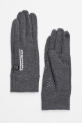 Оптом Спортивные перчатки демисезонные женские серого цвета 602Sr