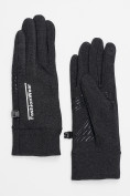 Оптом Спортивные перчатки демисезонные женские темно-серого цвета 602TC