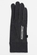 Оптом Спортивные перчатки демисезонные женские темно-серого цвета 602TC, фото 4