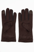 Оптом Классические перчатки зимние мужские коричневого цвета 603K, фото 3