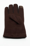 Оптом Классические перчатки зимние мужские коричневого цвета 603K, фото 4
