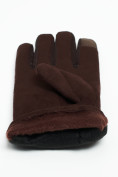 Оптом Классические перчатки зимние мужские коричневого цвета 603K в Казани, фото 5