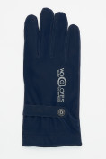 Оптом Классические перчатки зимние мужские темно-синего цвета 603TS, фото 4