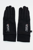 Оптом Спортивные перчатки демисезонные женские черного цвета 606Ch в Казани, фото 2