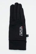 Оптом Спортивные перчатки демисезонные женские черного цвета 606Ch в Казани, фото 4