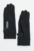 Оптом Спортивные перчатки демисезонные женские темно-серого цвета 606TC