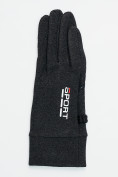 Оптом Спортивные перчатки демисезонные женские темно-серого цвета 606TC, фото 3
