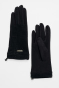 Оптом Классические перчатки демисезонные женские черного цвета 610Ch