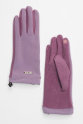 Оптом Классические перчатки демисезонные женские фиолетового цвета 610F