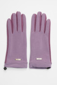 Оптом Классические перчатки демисезонные женские фиолетового цвета 610F в Екатеринбурге, фото 2