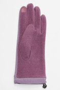 Оптом Классические перчатки демисезонные женские фиолетового цвета 610F, фото 5