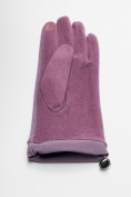 Оптом Классические перчатки демисезонные женские фиолетового цвета 610F в Екатеринбурге, фото 6