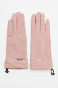 Оптом Классические перчатки демисезонные женские розового цвета 610R, фото 2