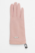 Оптом Классические перчатки демисезонные женские розового цвета 610R в Екатеринбурге, фото 4