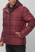 Оптом Куртка спортивная мужская с капюшоном бордового цвета 62175Bo в Екатеринбурге, фото 12
