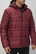 Оптом Куртка спортивная мужская с капюшоном бордового цвета 62175Bo в Екатеринбурге, фото 16