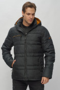 Оптом Куртка спортивная мужская с капюшоном черного цвета 62175Ch в Екатеринбурге, фото 12